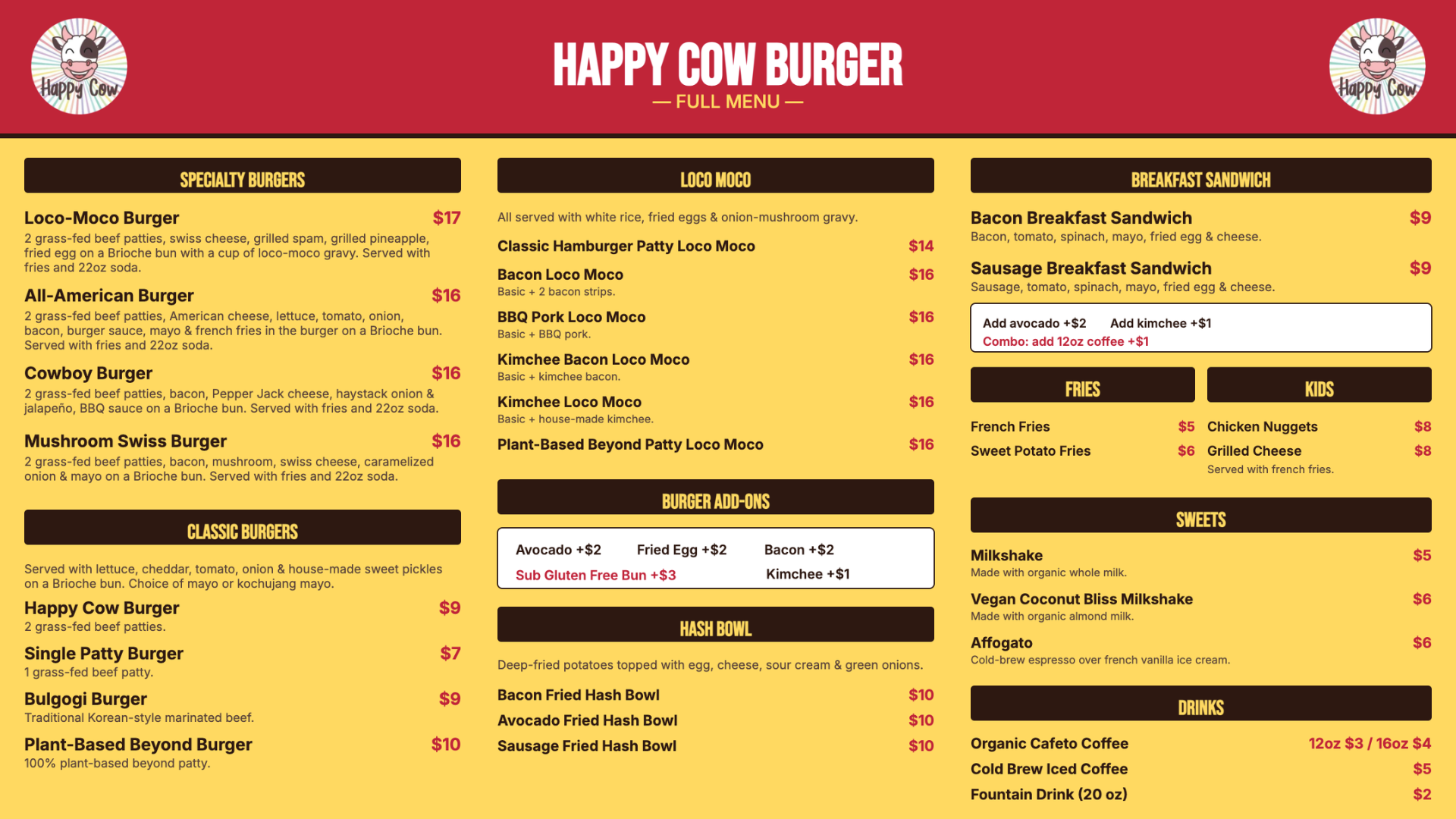 menu